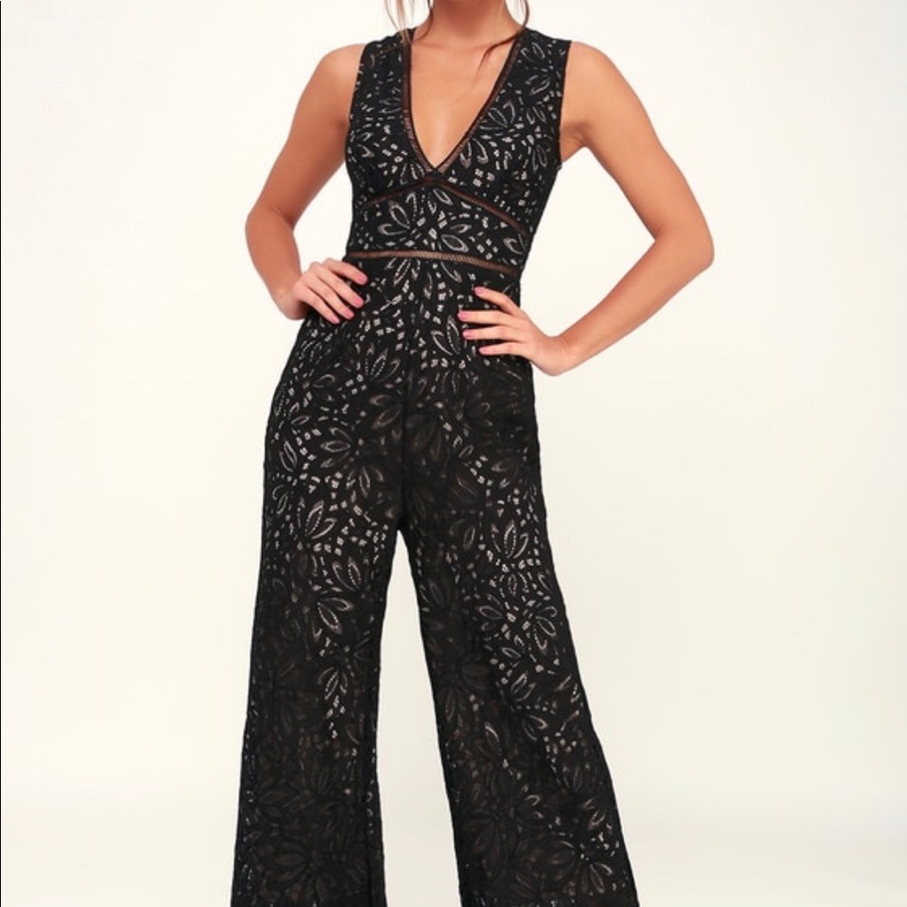 Lulus Amora Black Lace Jumpsuit